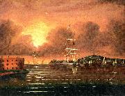 Thomas Chambers Threatening Sky at the Bay of New York painting